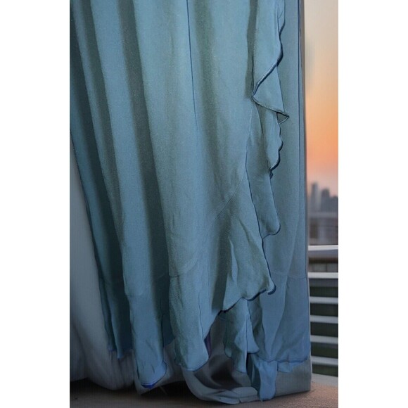 show me your mumu samantha ruffle wrap dress Forest green Chiffon 1X - Picture 3 of 10